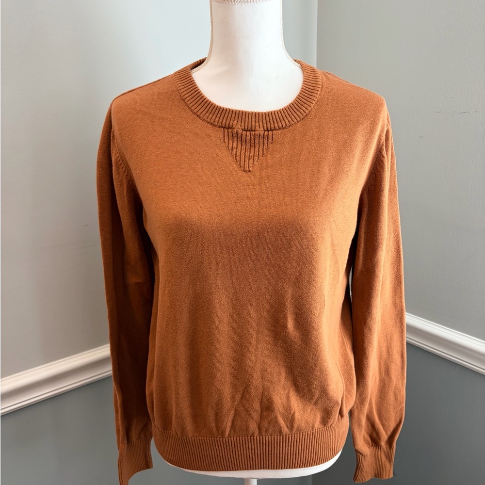 Pact 100% Organic Cotton Crew Neck Sweater – Rust Brown Size Medium - Picture 8 of 8
